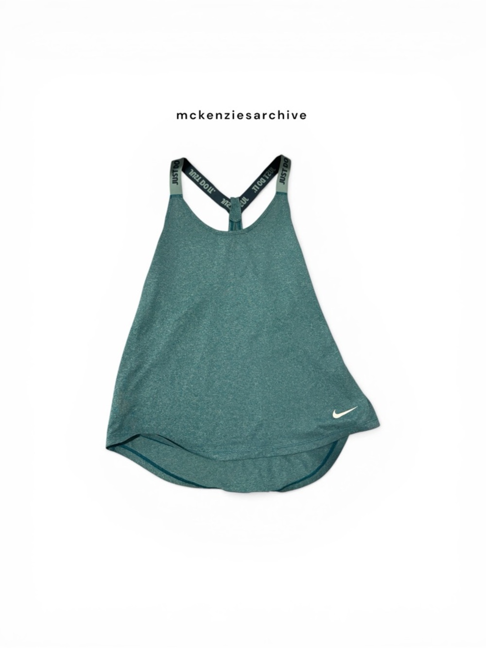 Nike Women's Teal Green Racerback Tank with Branded Straps